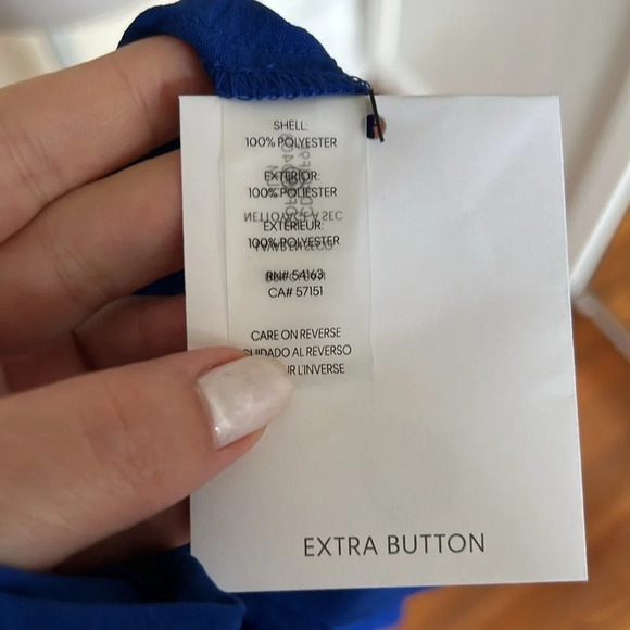 Calvin Klein Blue Casual Button Front Dress - Size 12 - Picture 9 of 10